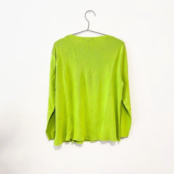 Vintage 90s/y2k Lime Green Ribbed Top - Picture 3 of 4